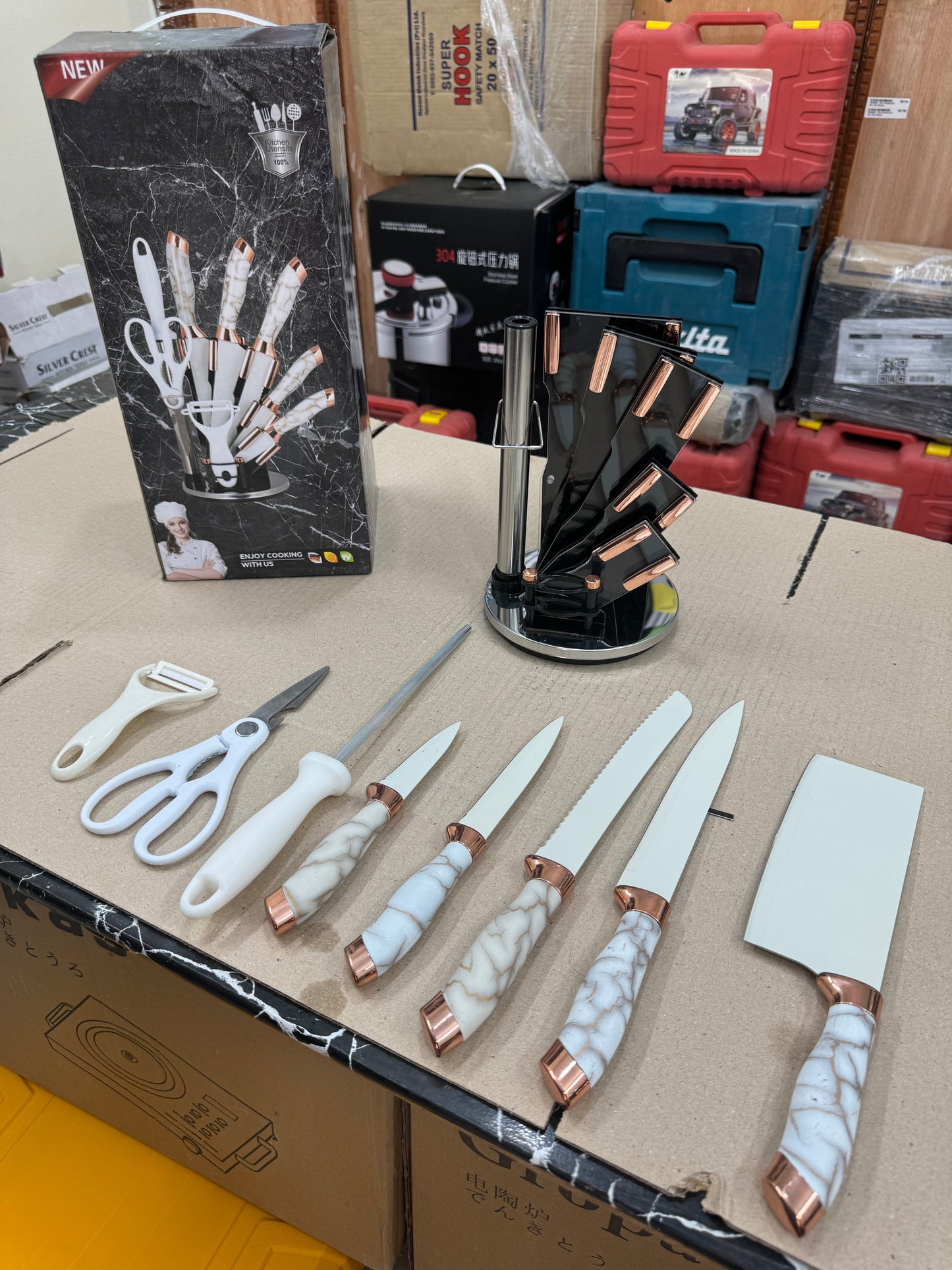 Lot imported 11 pieces marble knife set