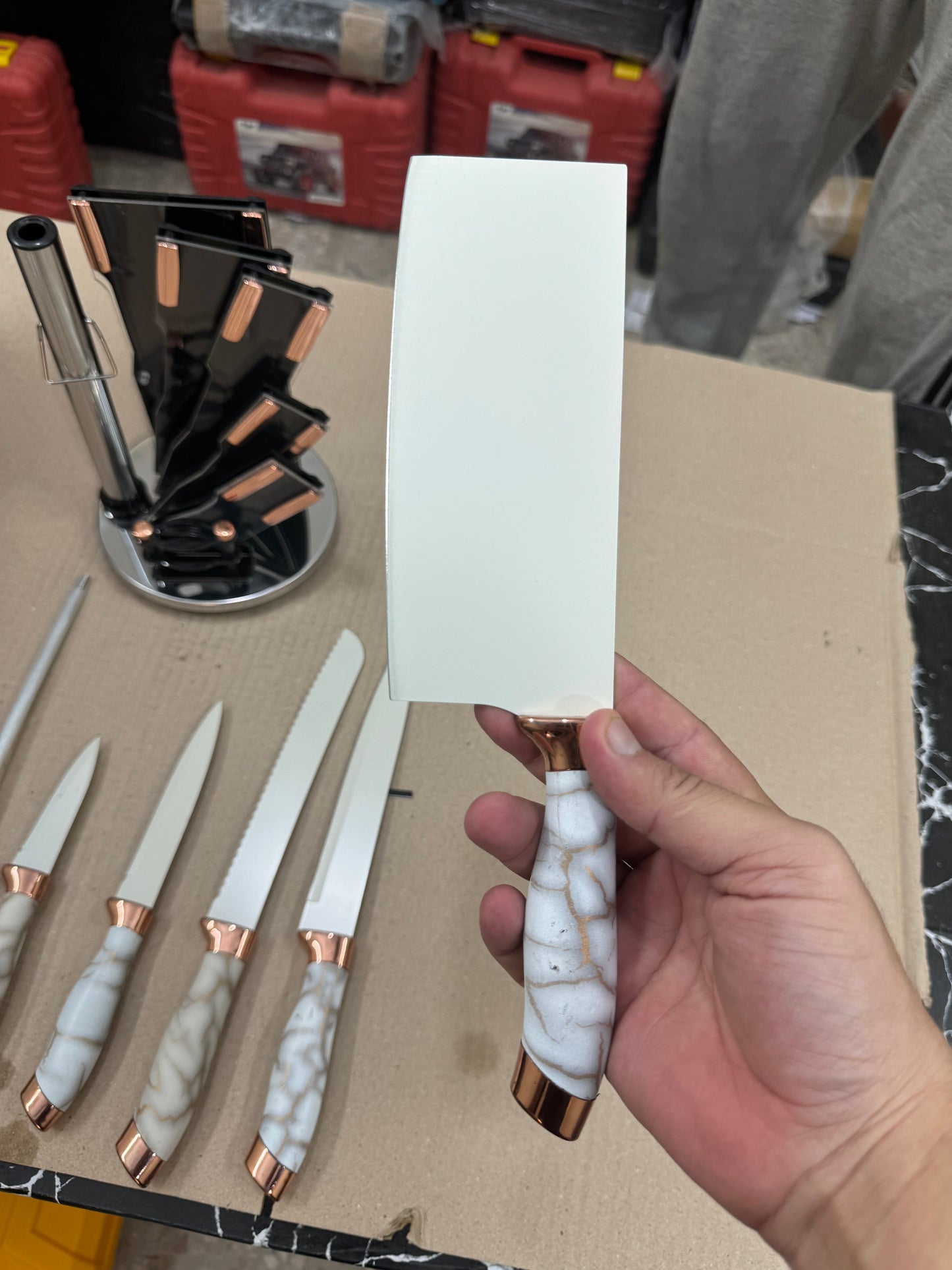 Lot imported 11 pieces marble knife set
