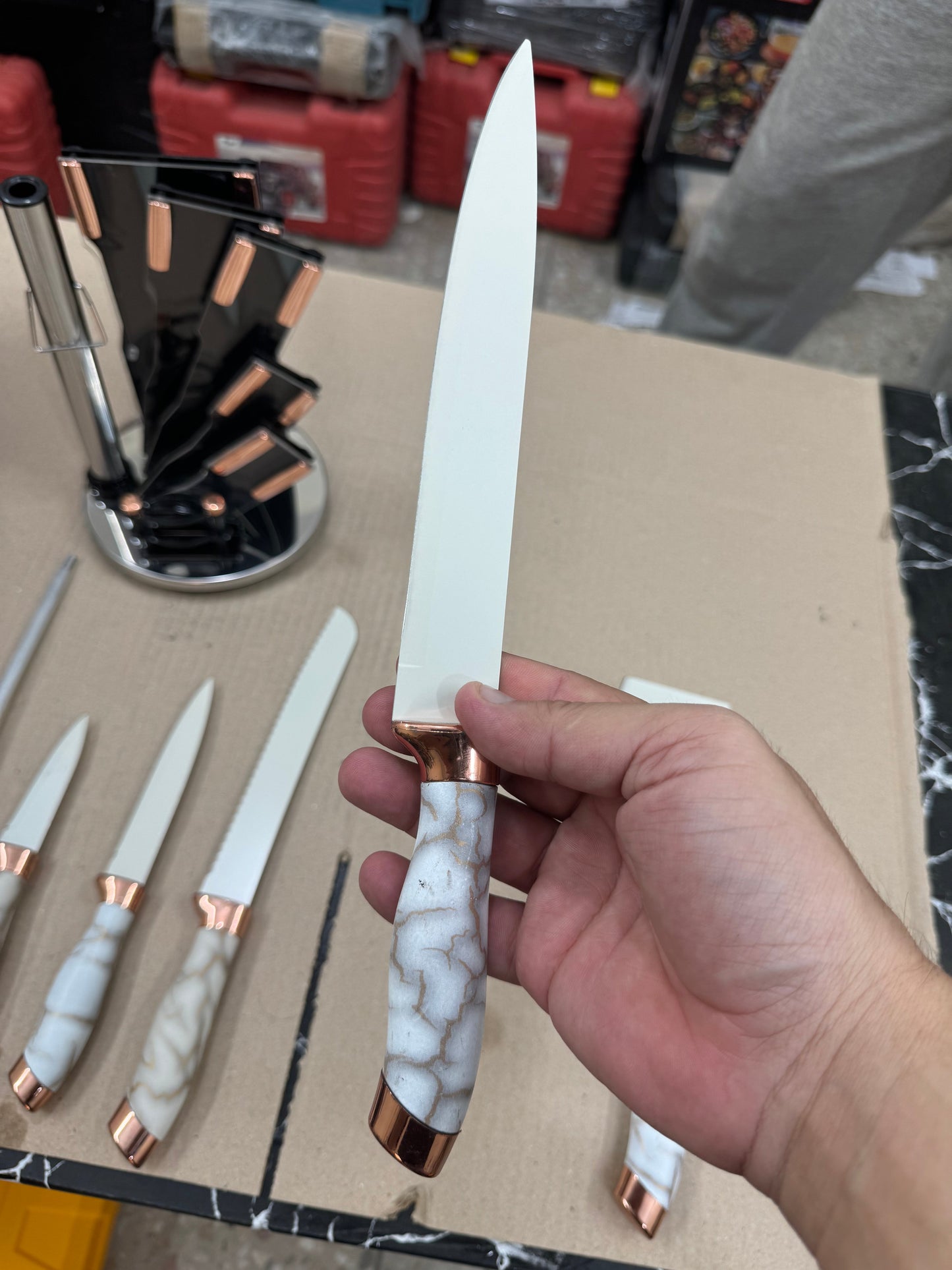 Lot imported 11 pieces marble knife set
