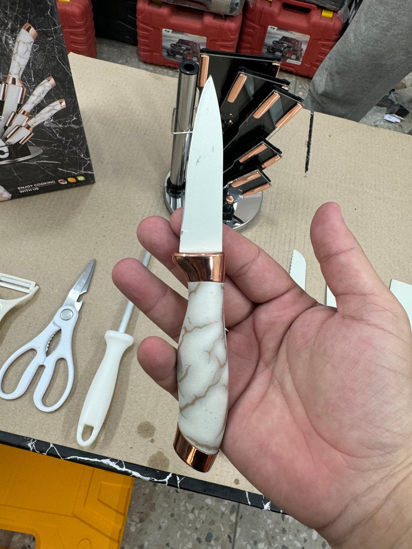 Lot imported 11 pieces marble knife set