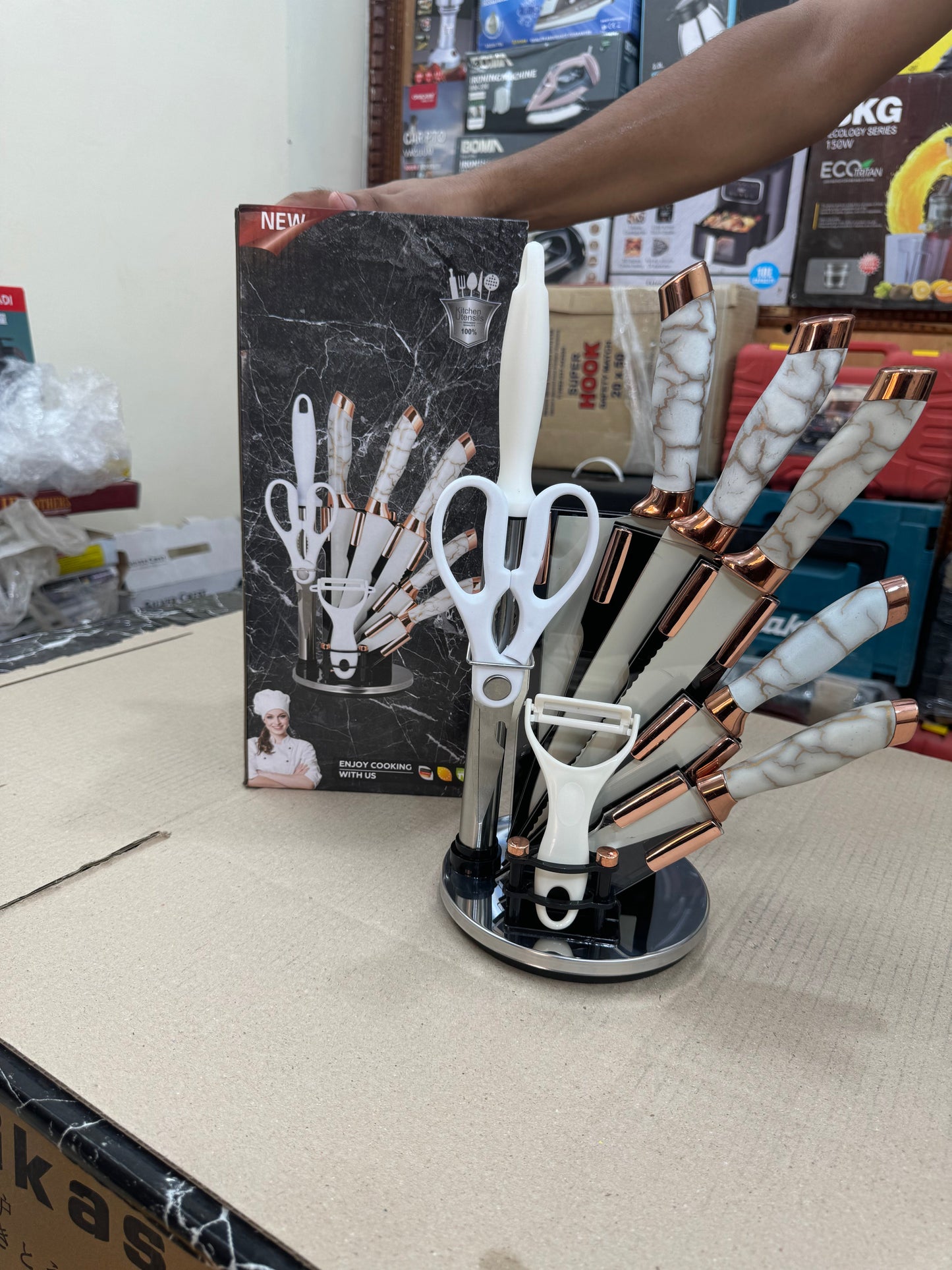 Lot imported 11 pieces marble knife set