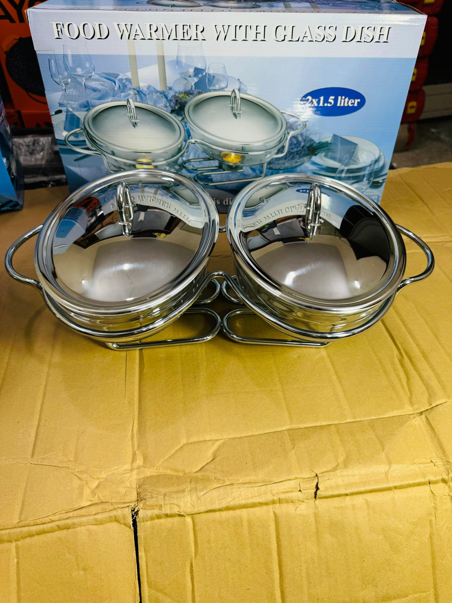 Food warmer & buffet glass dish