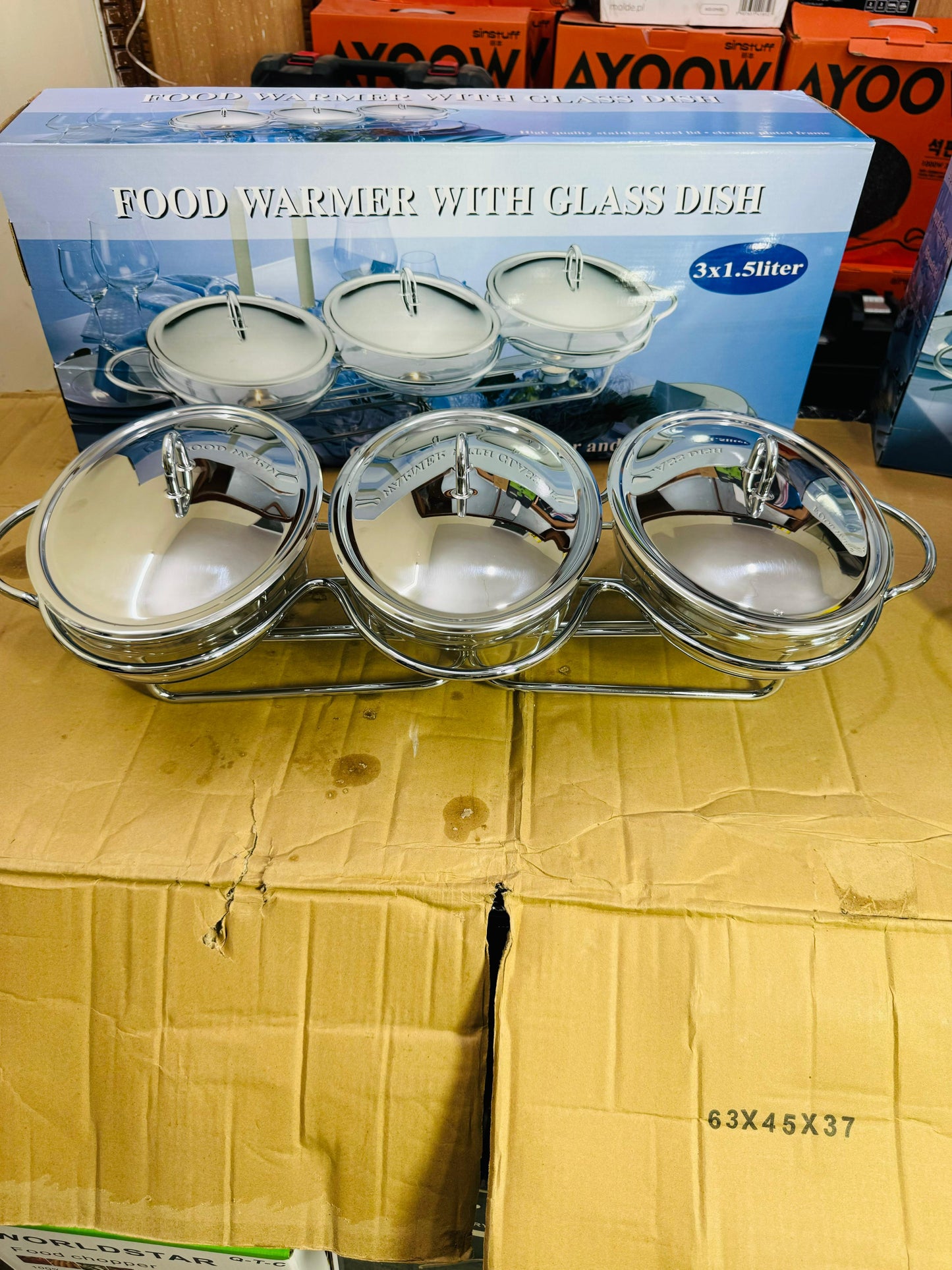 Food warmer & buffet glass dish