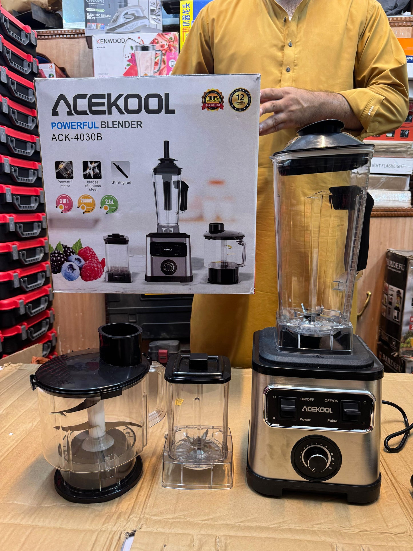 ACEKOOL stainless steel 3 in 1 blender set