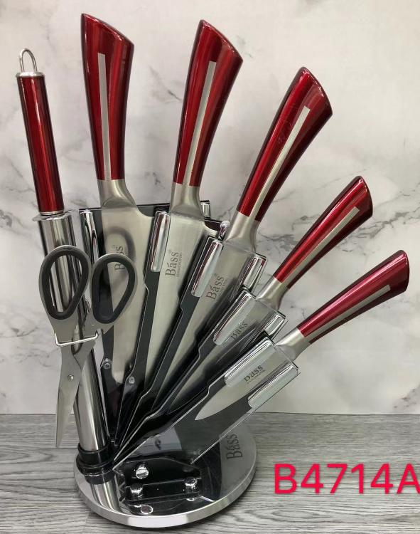 Bass 8-Piece Kitchen Knife Set (Stainless Steel, Random Color)