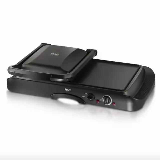 2-in-1 Grill Plate & Griddle Plate (1600W, Independent Heating)