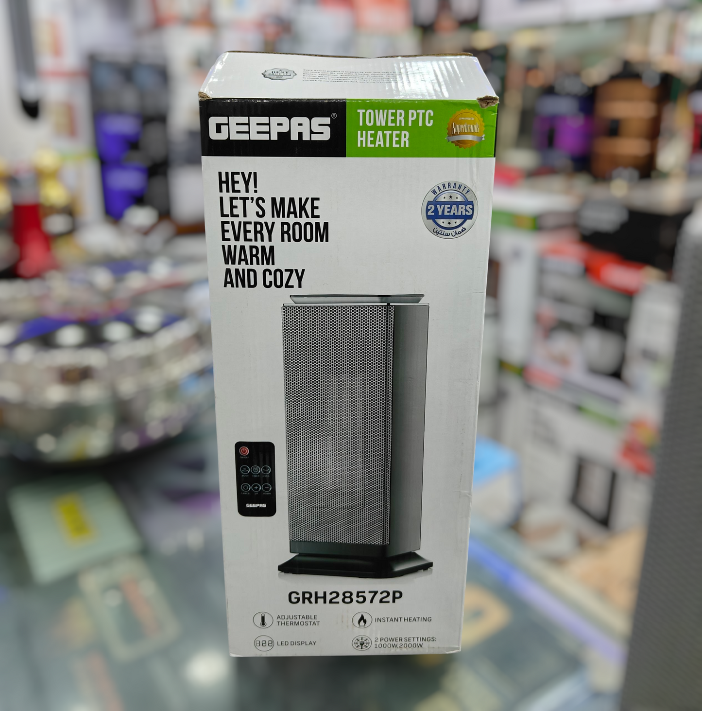 Geepas PTC touch remote ceramic fan heater GRH 28572