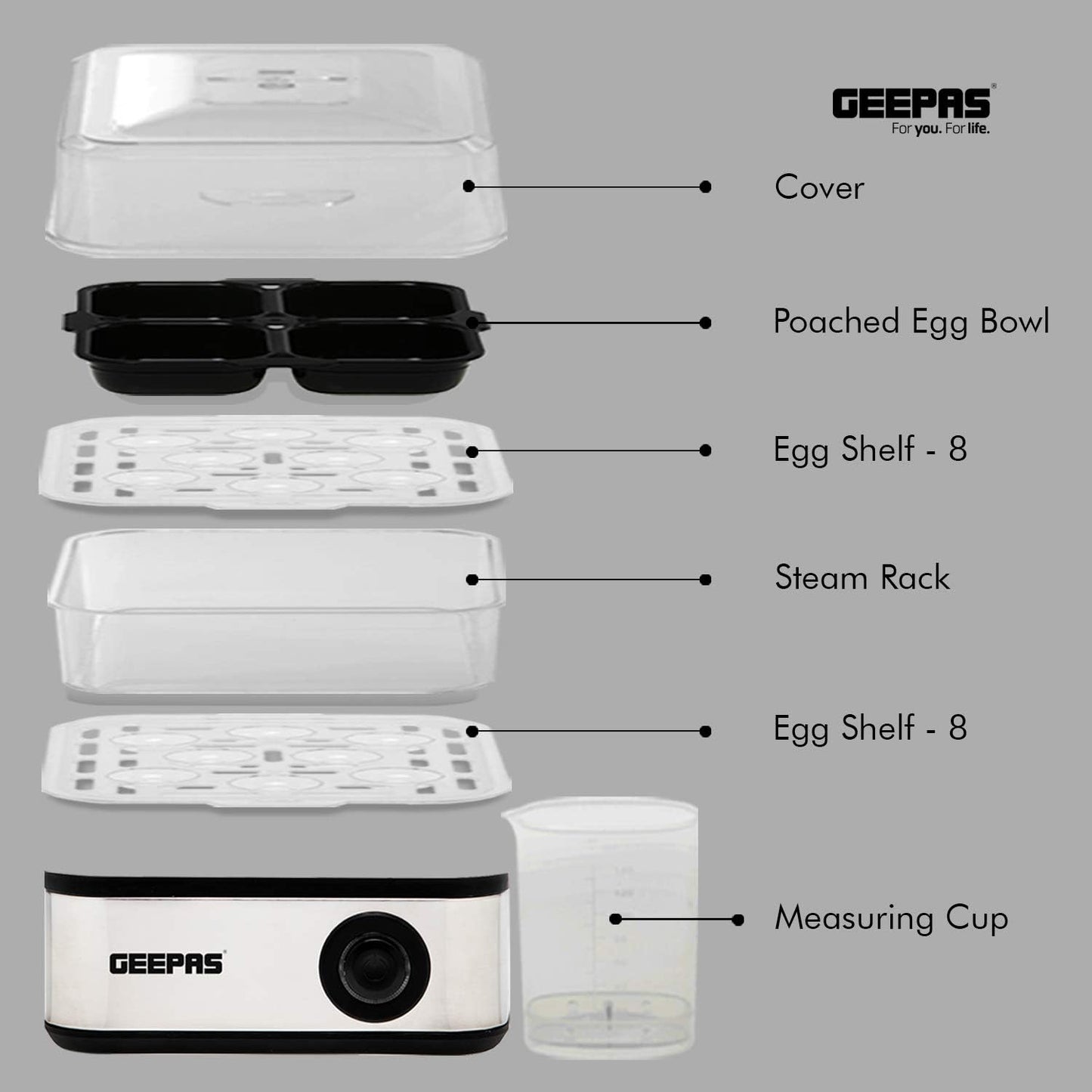 Geepas 16pc Egg Boiler GEB-63019