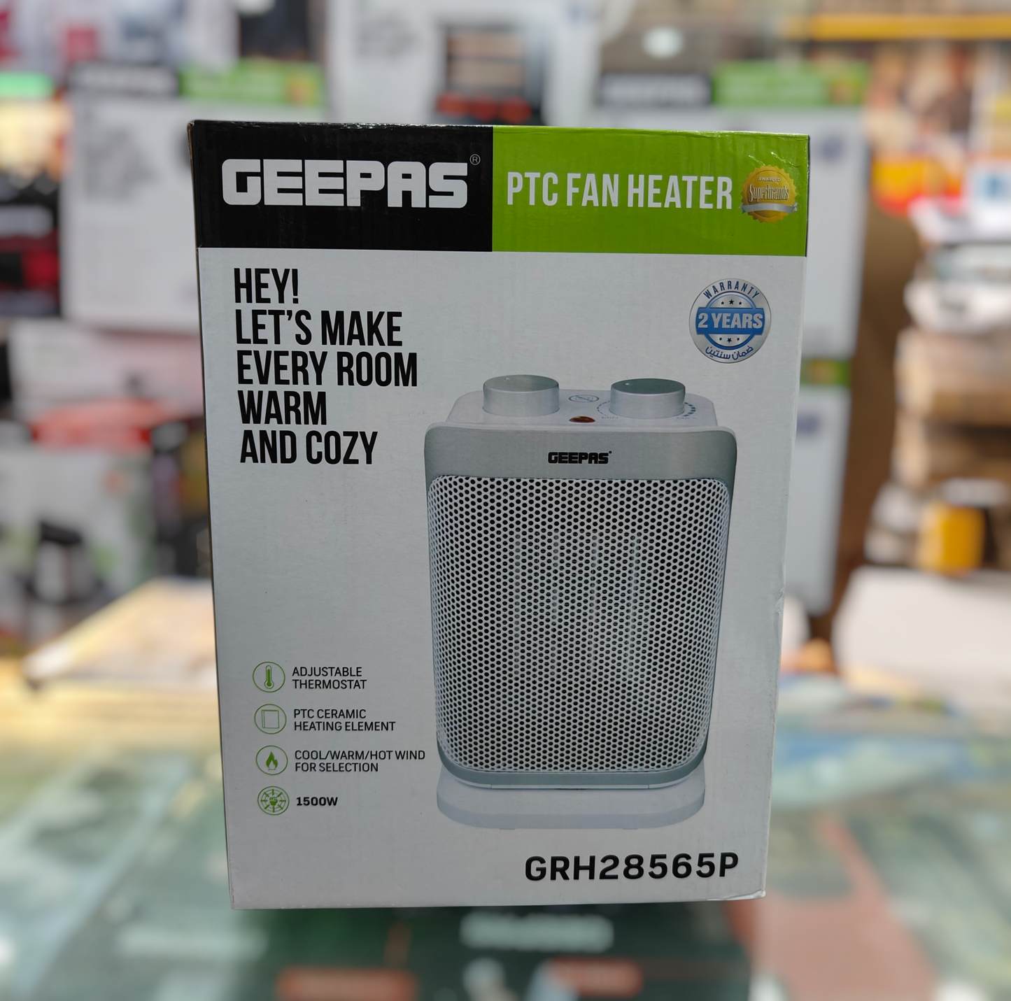 Geepas PTC ceramic fan heater GRH 28585