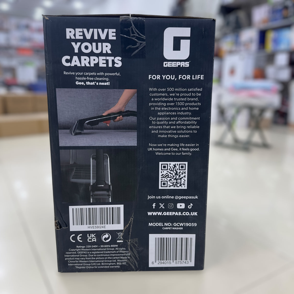 Geepas Carpet Washer floor sofa steam cleaner GCW19059