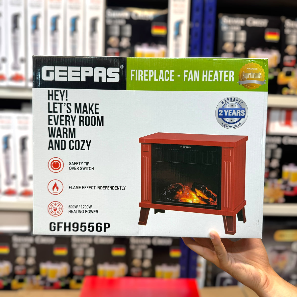 Geepas Fireplace Fan Heater GFH 9556P