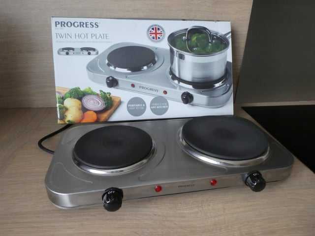 UK lot PROGRESS double stainless steel hot plate cooker