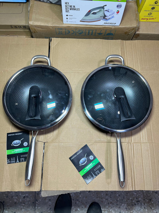 Germany lot lesser coating deep Fry pan with led