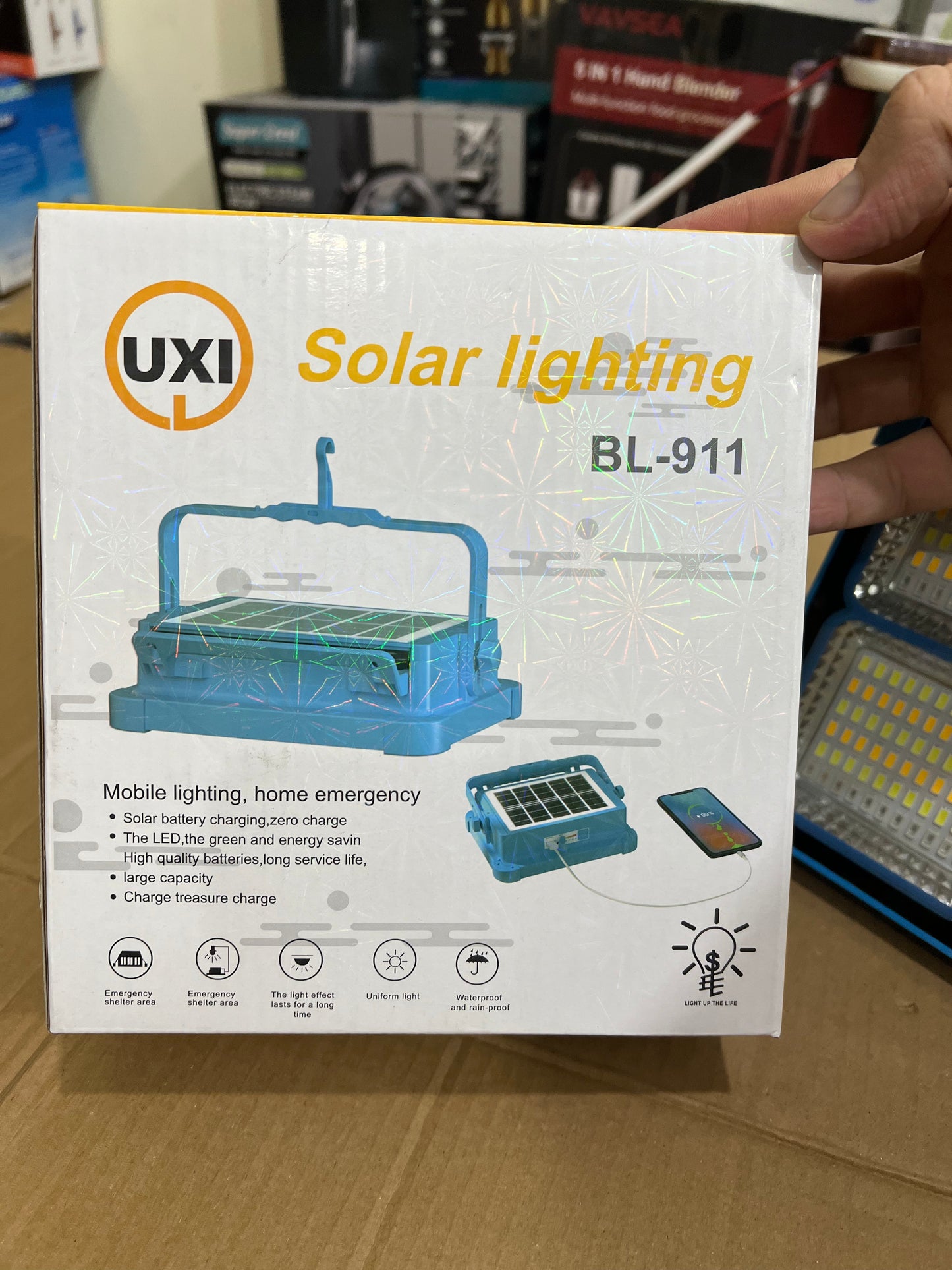 Lot imported solar rechargeable light