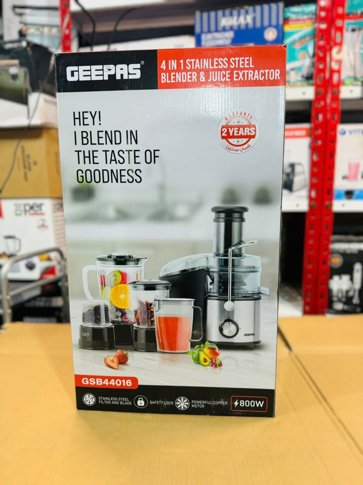 GEEPAS 800W 4 in 1 Blender & Juicer Extractor-44016