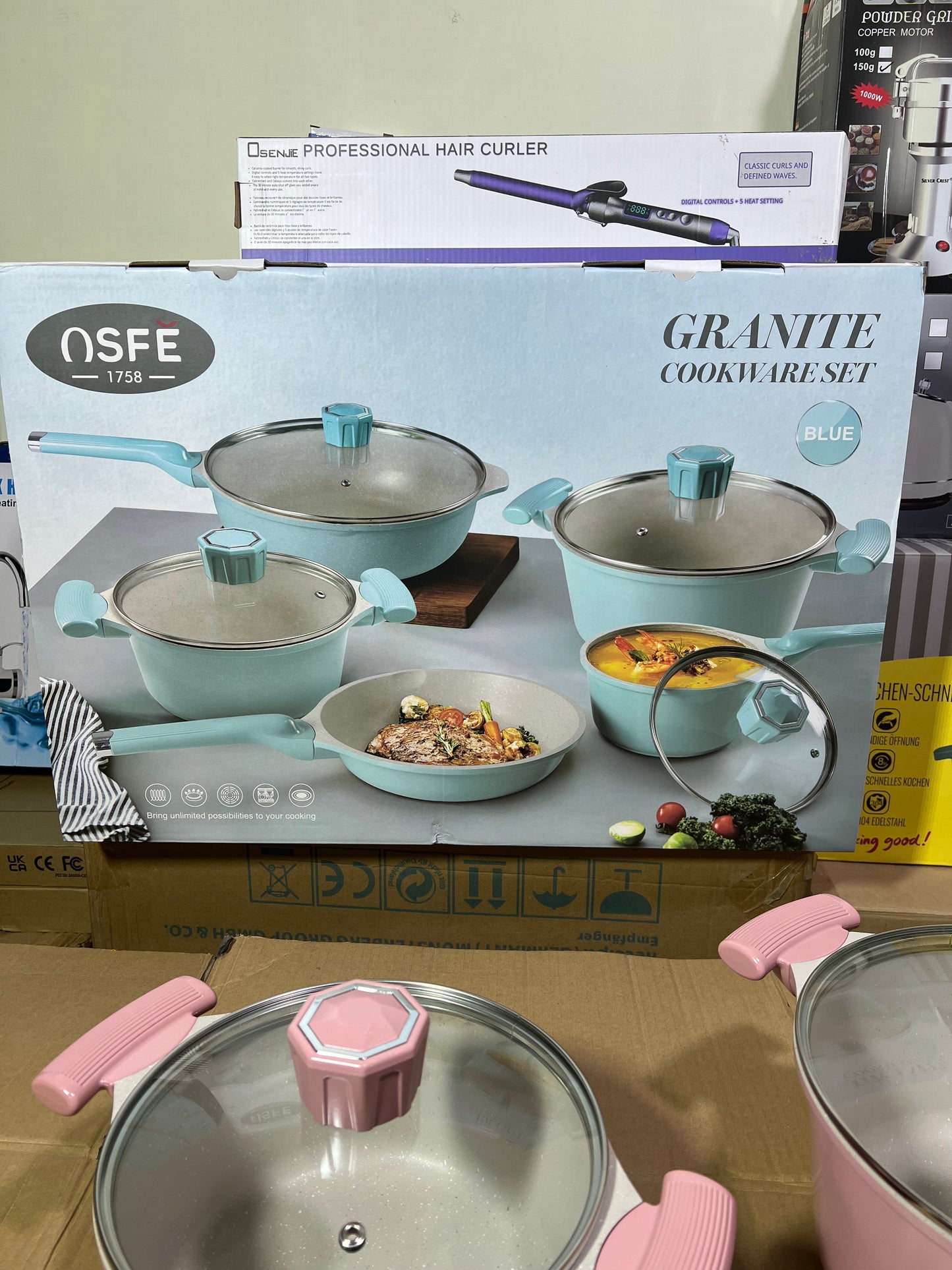 Amazon lot imported 9 pieces Granite cookware set