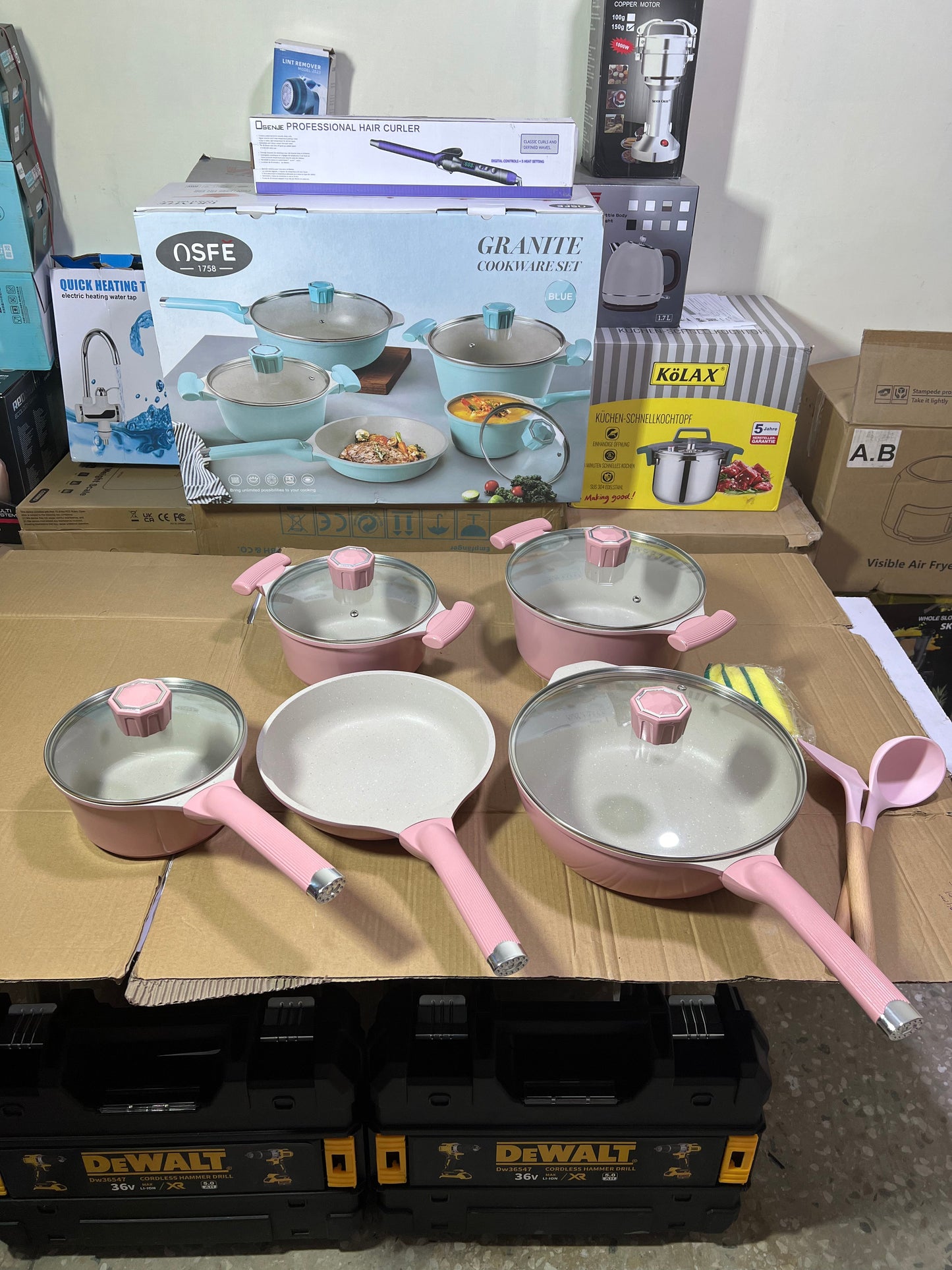 Amazon lot imported 9 pieces Granite cookware set