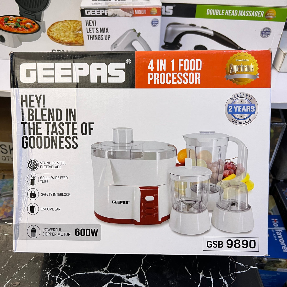 Geepas 4-in-1 Food Processor GSB 9890