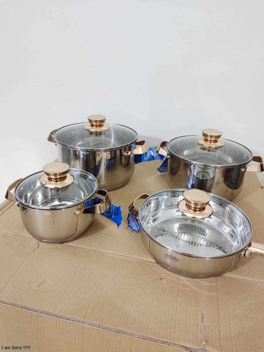 original france lot 8 Pcs Peterhof Cookware Steel 5 Ply Bottom