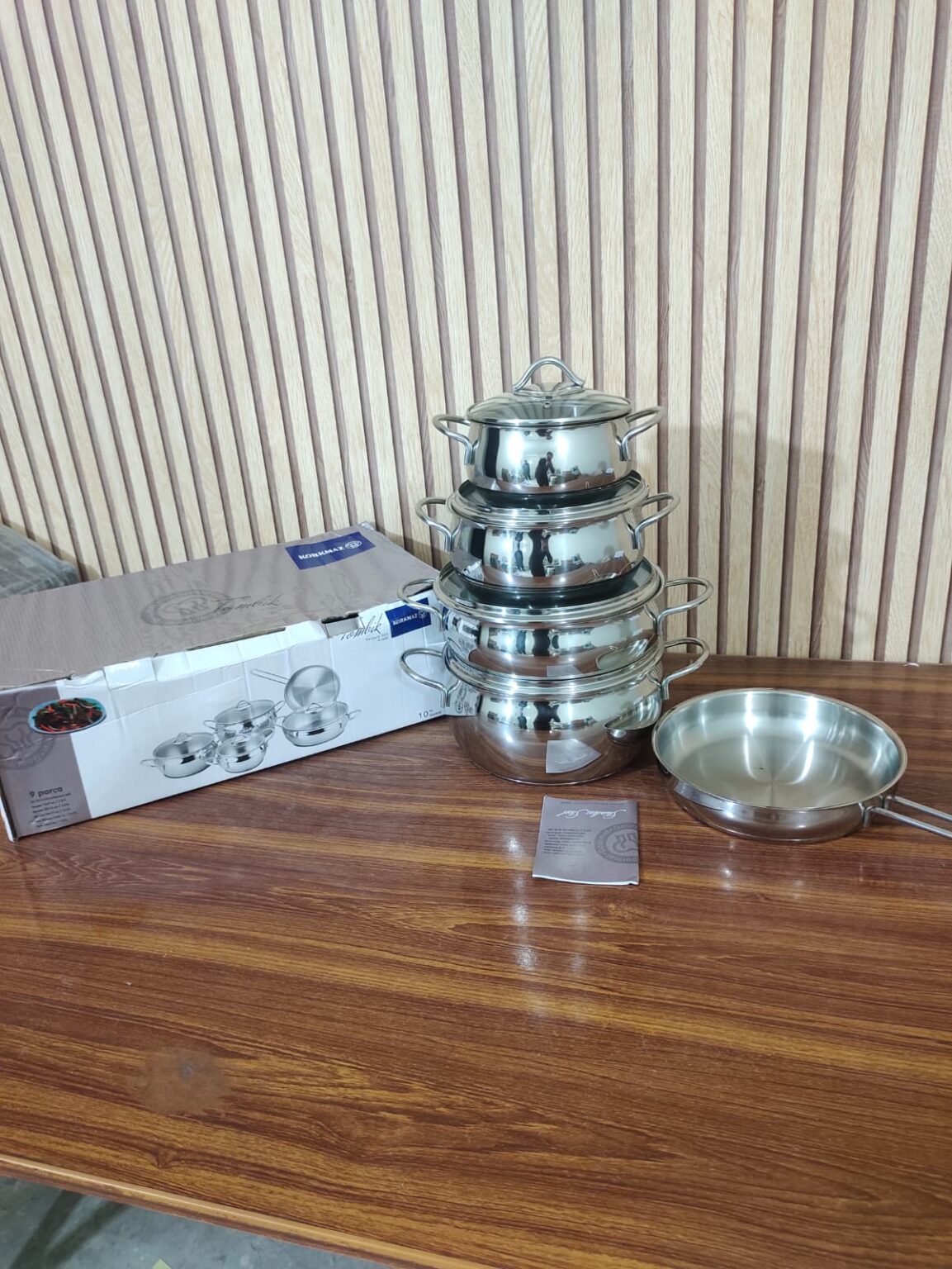 Lot imported Turkey Korkmaz Stainless Steel Cookware 9 Piece Set