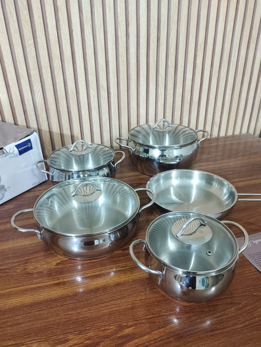 Lot imported Turkey Korkmaz Stainless Steel Cookware 9 Piece Set