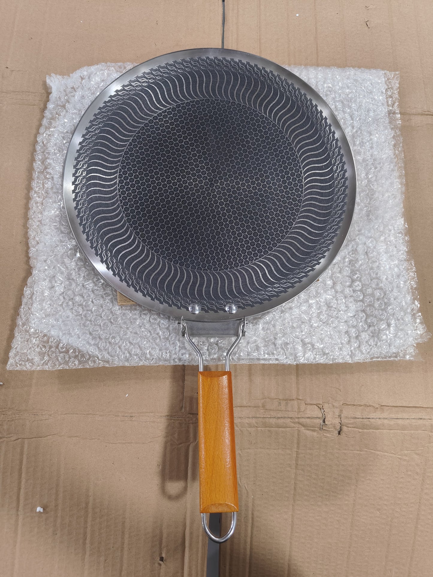 GERMAN lot single handle 34cm honeycomb lesser coating tawa