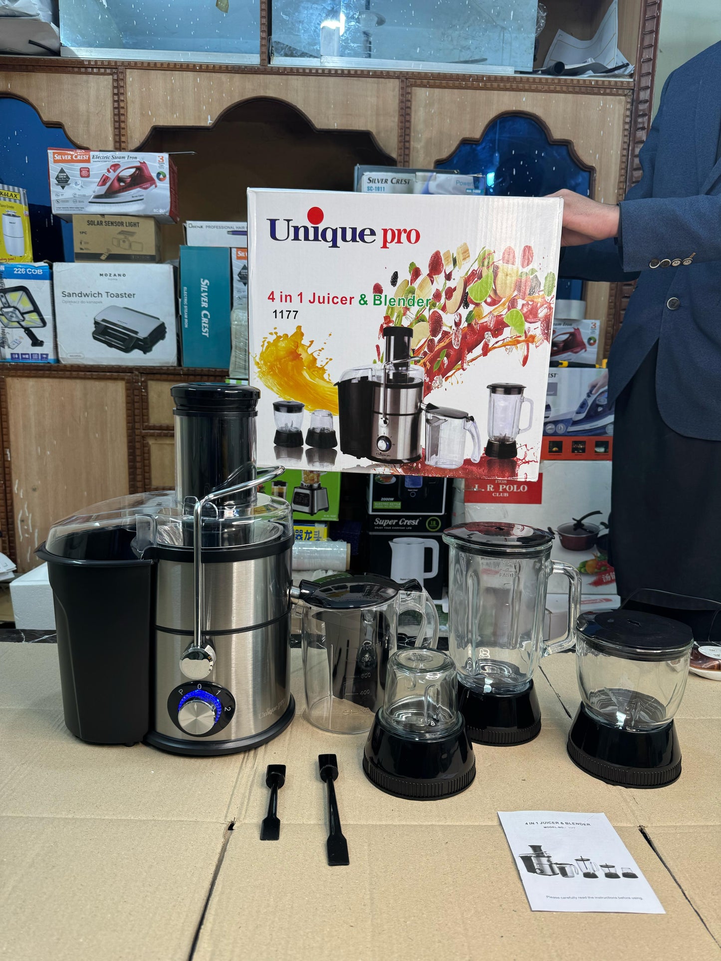 unique pro 4 in 1 juicer blender grinder