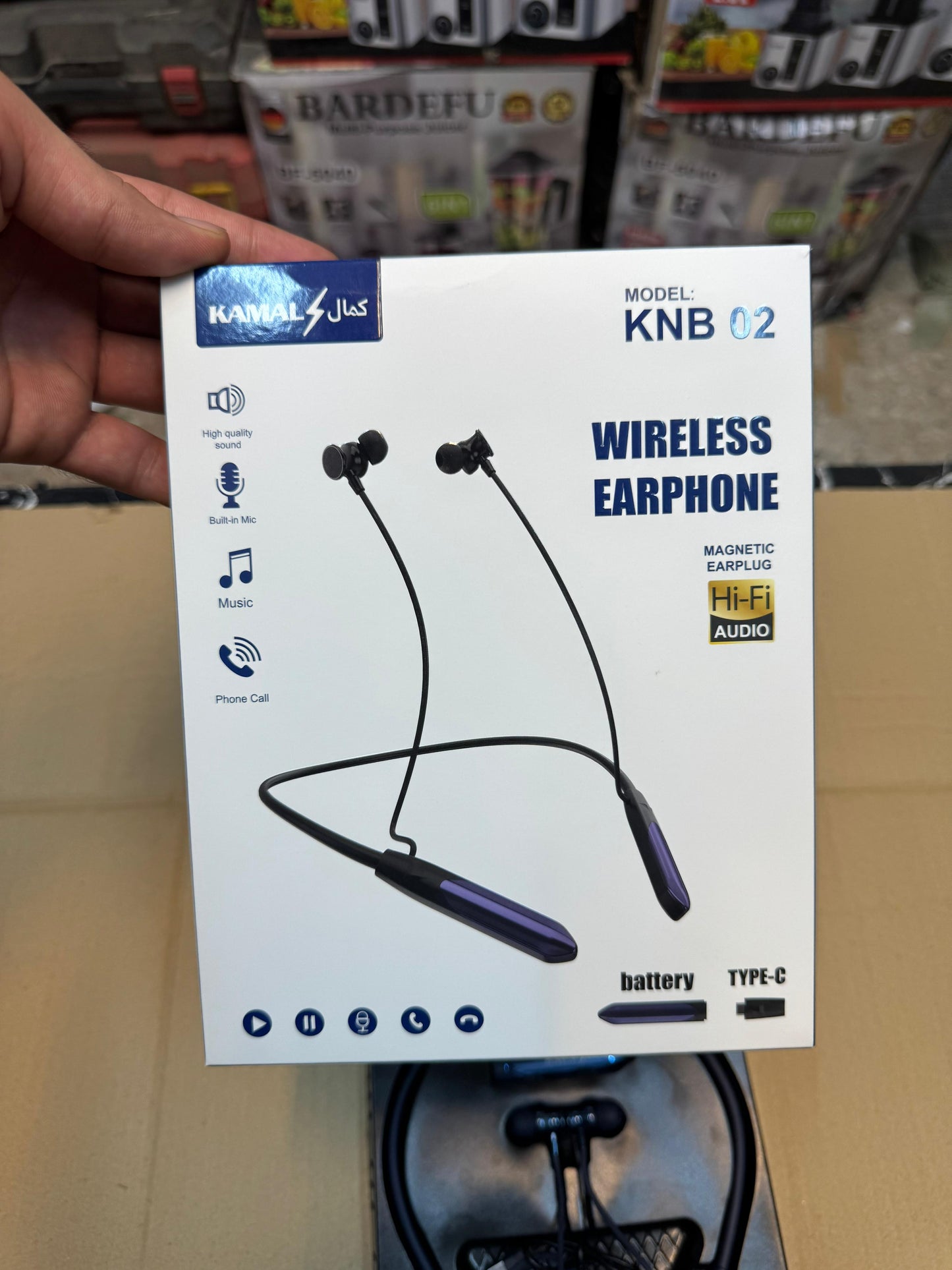 KAMAL KNB 02 Wireless Sports Neckband EARPHONE Extra Battery Compatible with Android/iOS