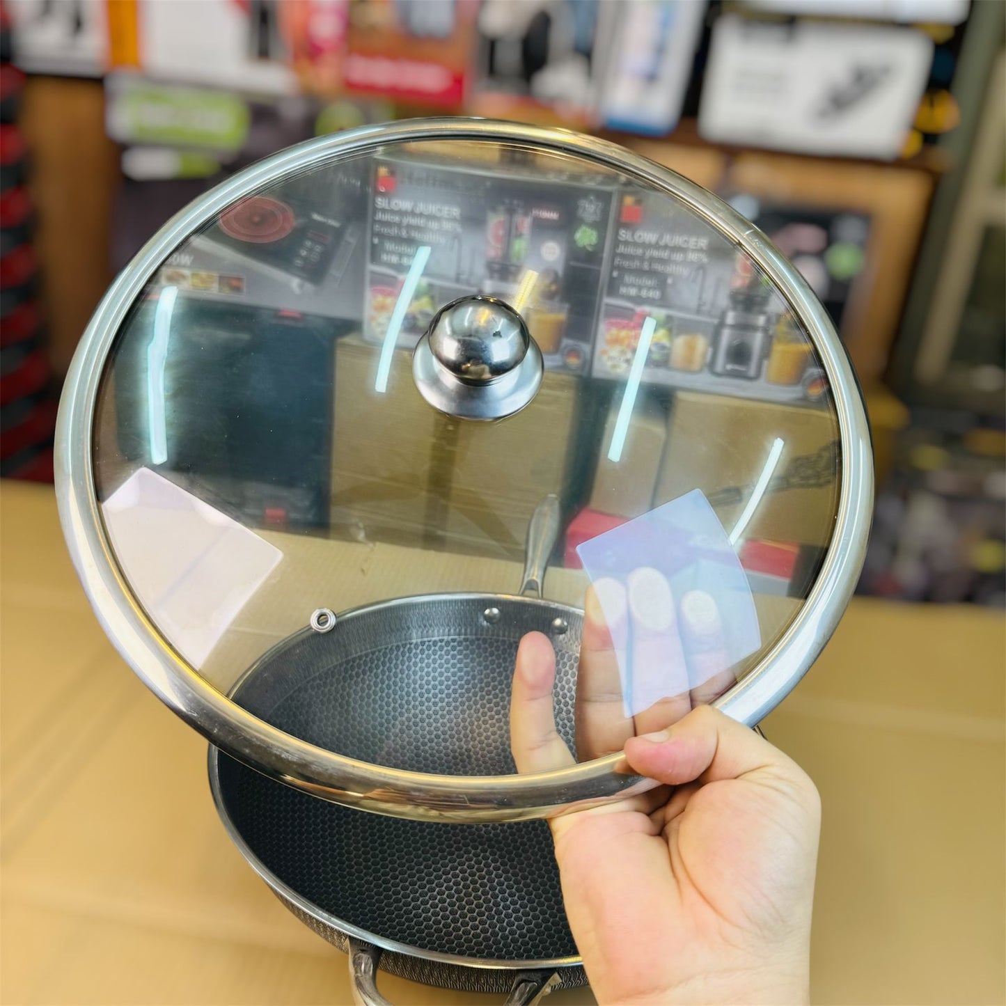 Germany lesser honeycomb deep fry pan ( karahi )