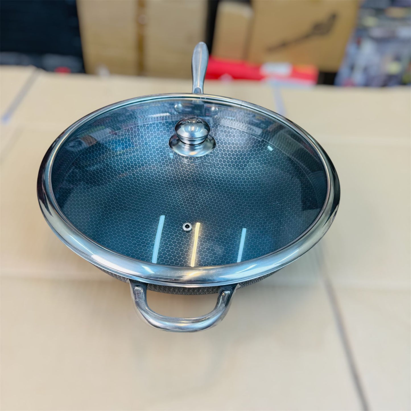 Germany lesser honeycomb deep fry pan ( karahi )