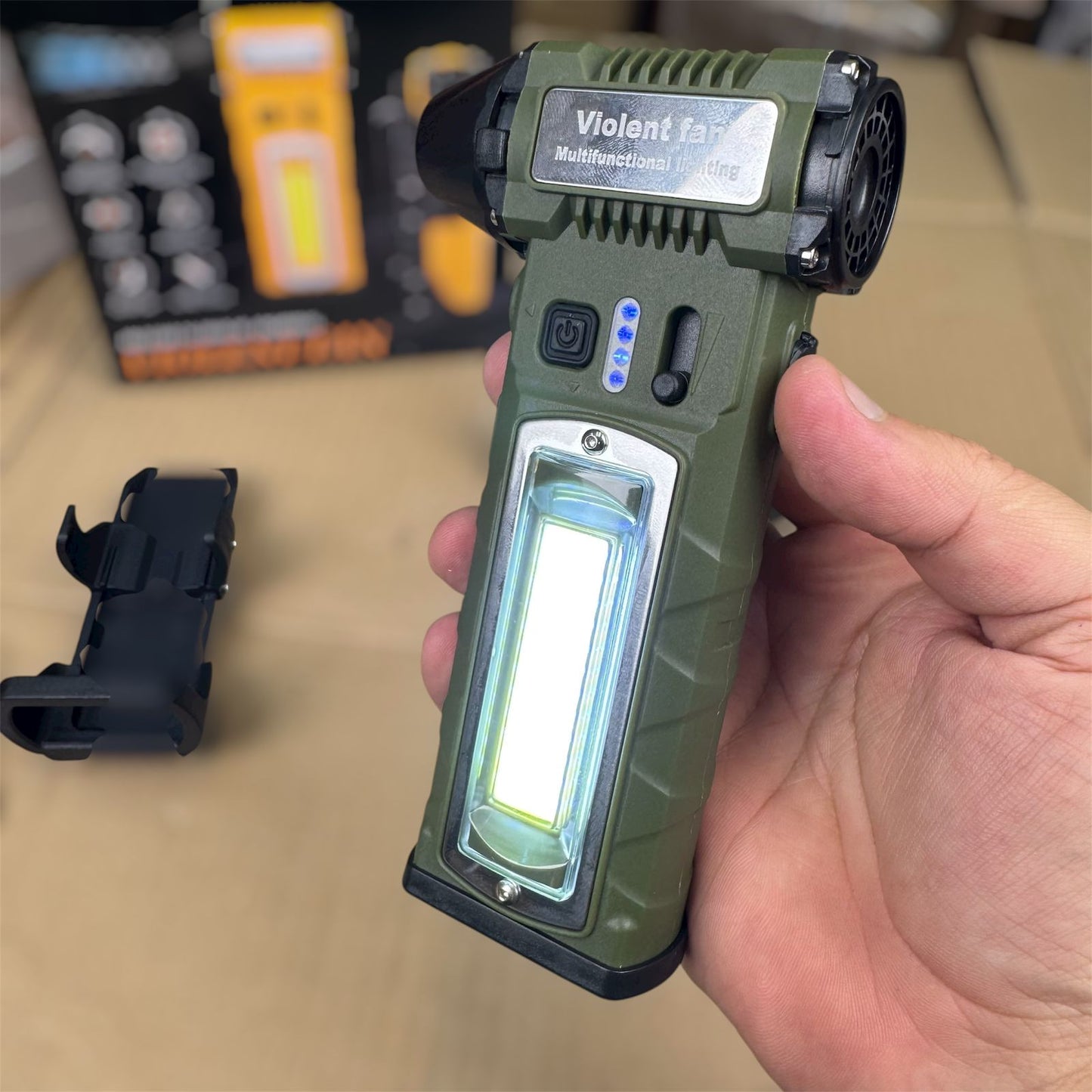 7 in 1 Turbo Jet blower fan Powerful Flashlight with cuter