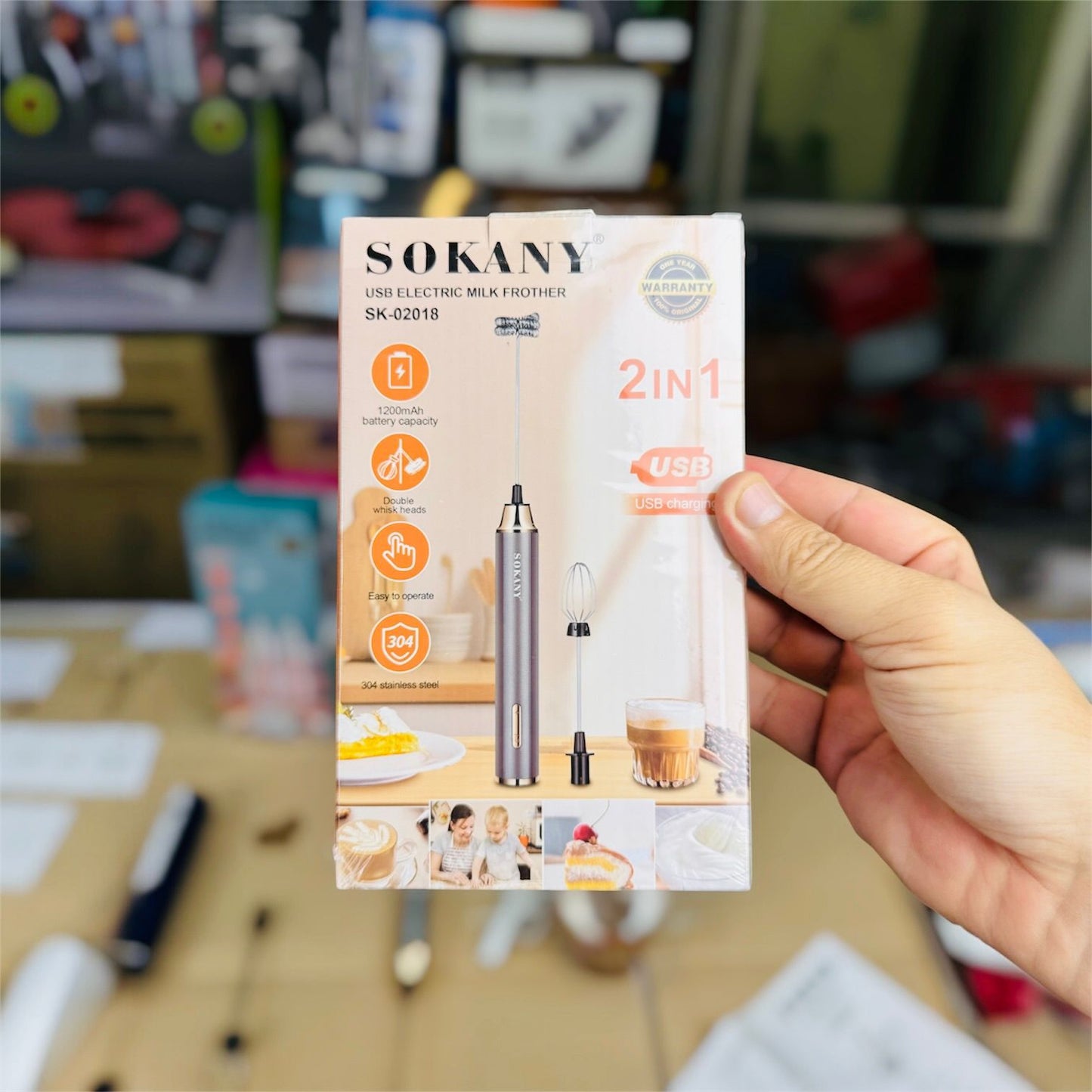 Sokany Rechargeable coffee further maker (coffee beater)