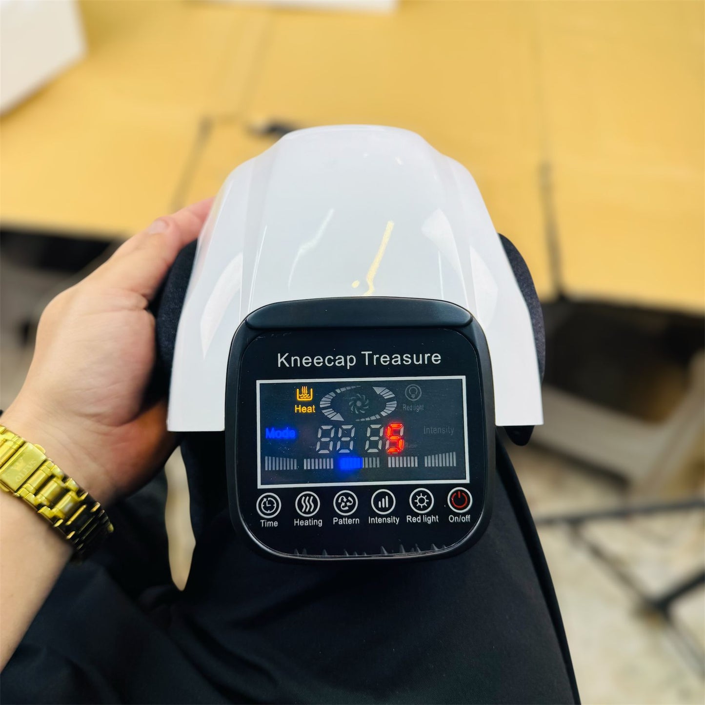 Rechargeable Knee Massager, with Heating and Vibration Large LED Screen