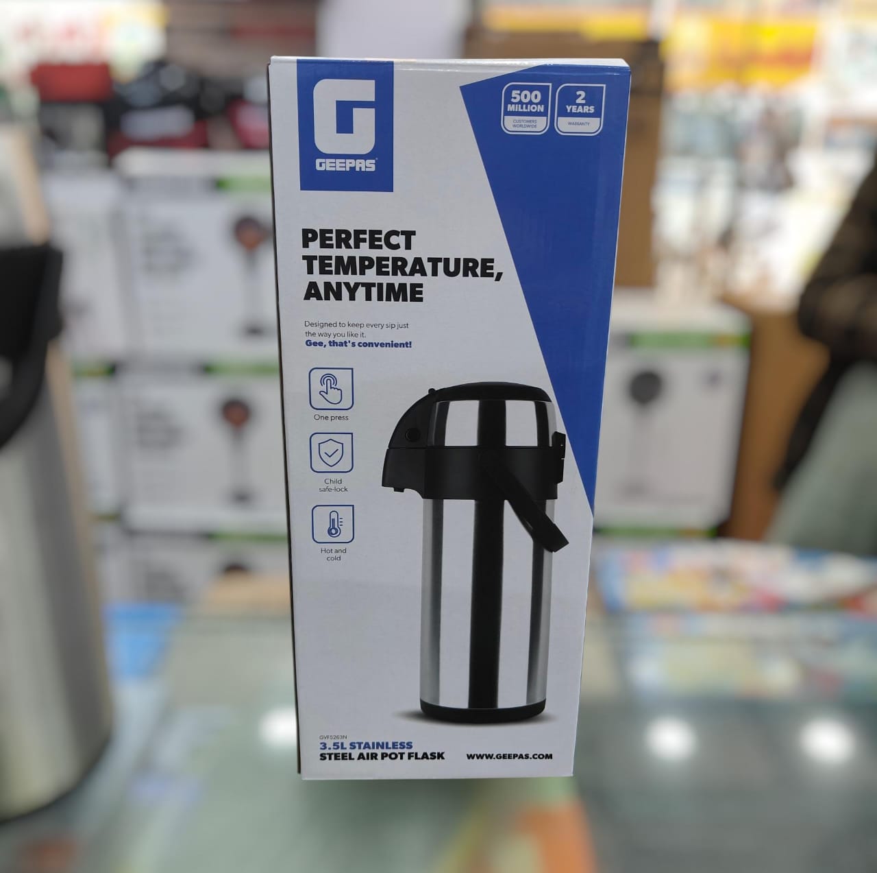GEEPAS 3.5L stainless steel termos Vacuum Flask GVF5263