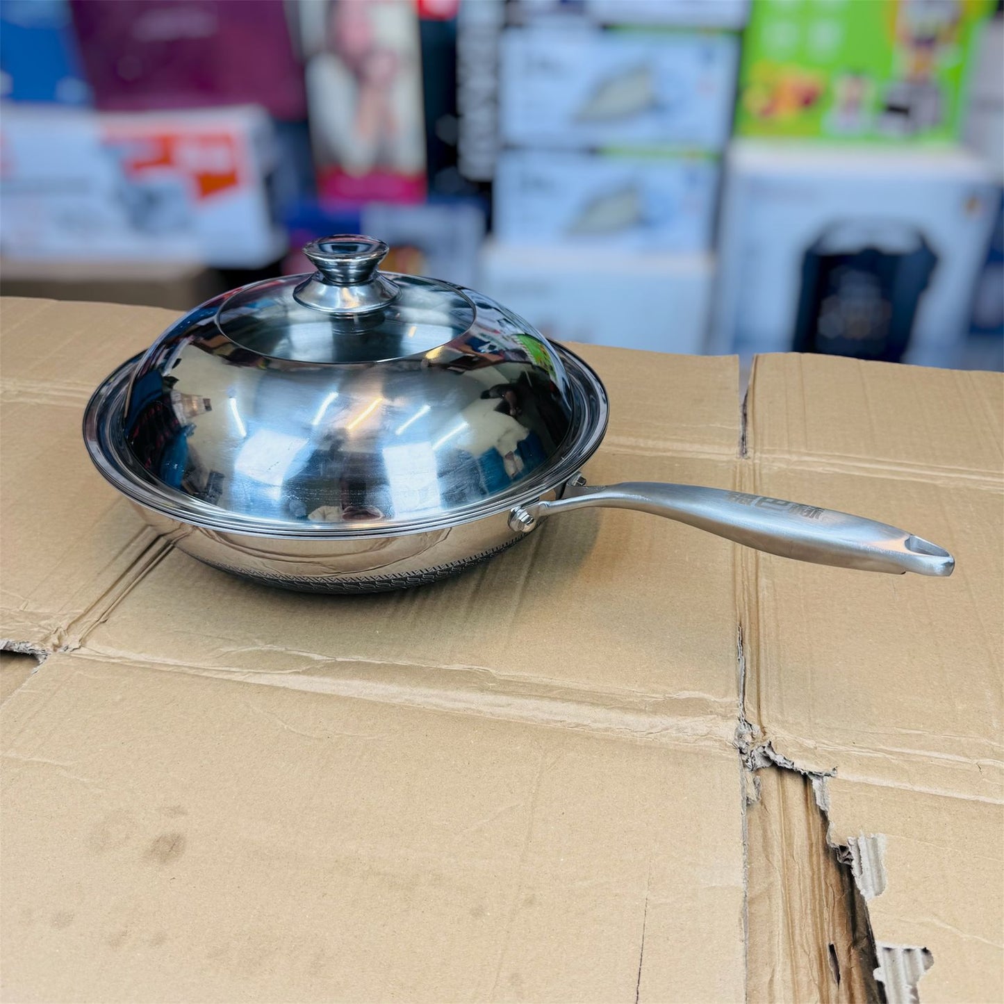 32 cm Honeycomb lesser coating deep fry pan with food stamer