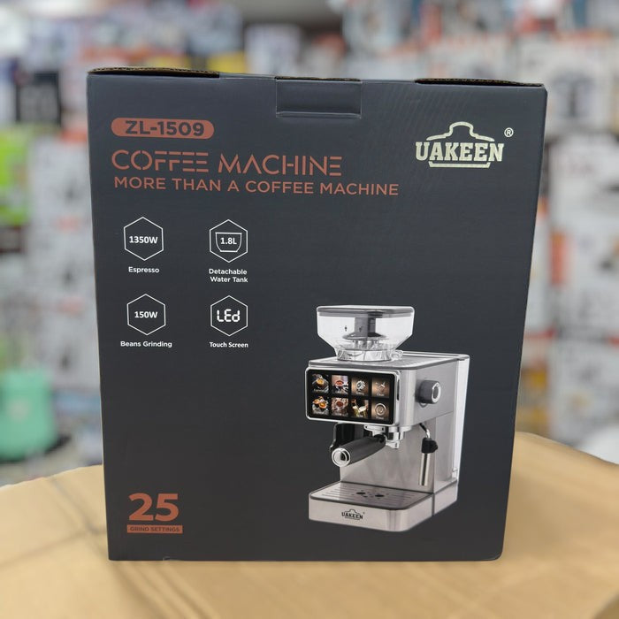 UAKEEN Espresso Coffee Machine with Grinder ZL-1509 (20 Bar, Digital Control)