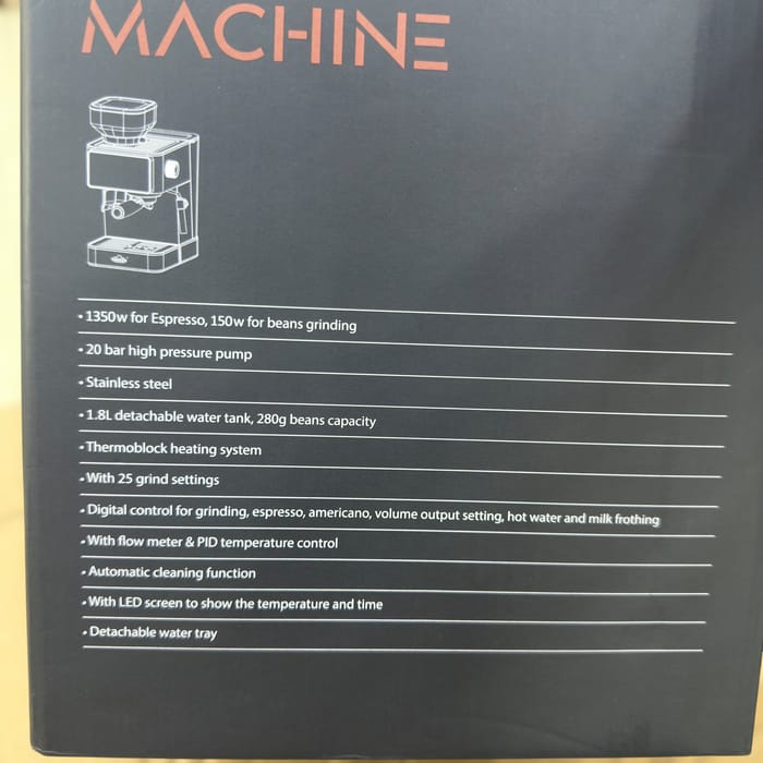 UAKEEN Espresso Coffee Machine with Grinder ZL-1509 (20 Bar, Digital Control)