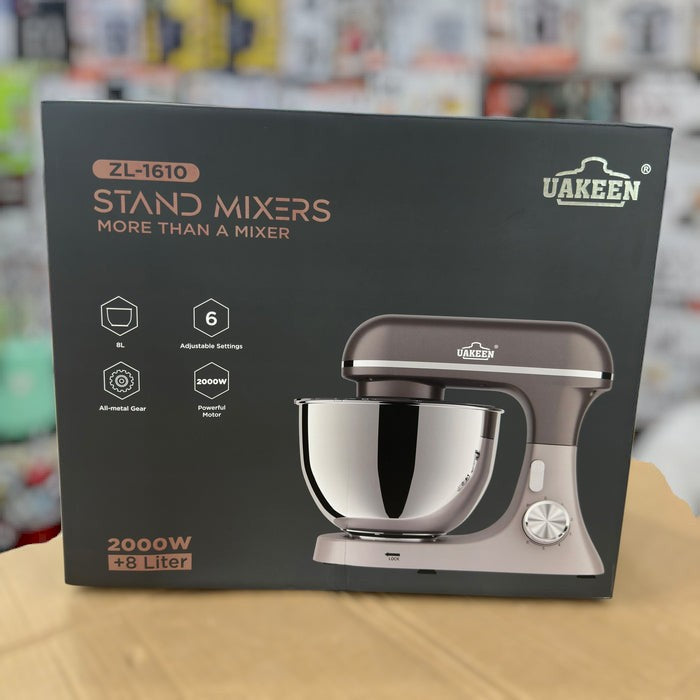 UAKEEN 8L Stand Mixer ZL-1610 (2000W Copper Motor, 6 Speed)