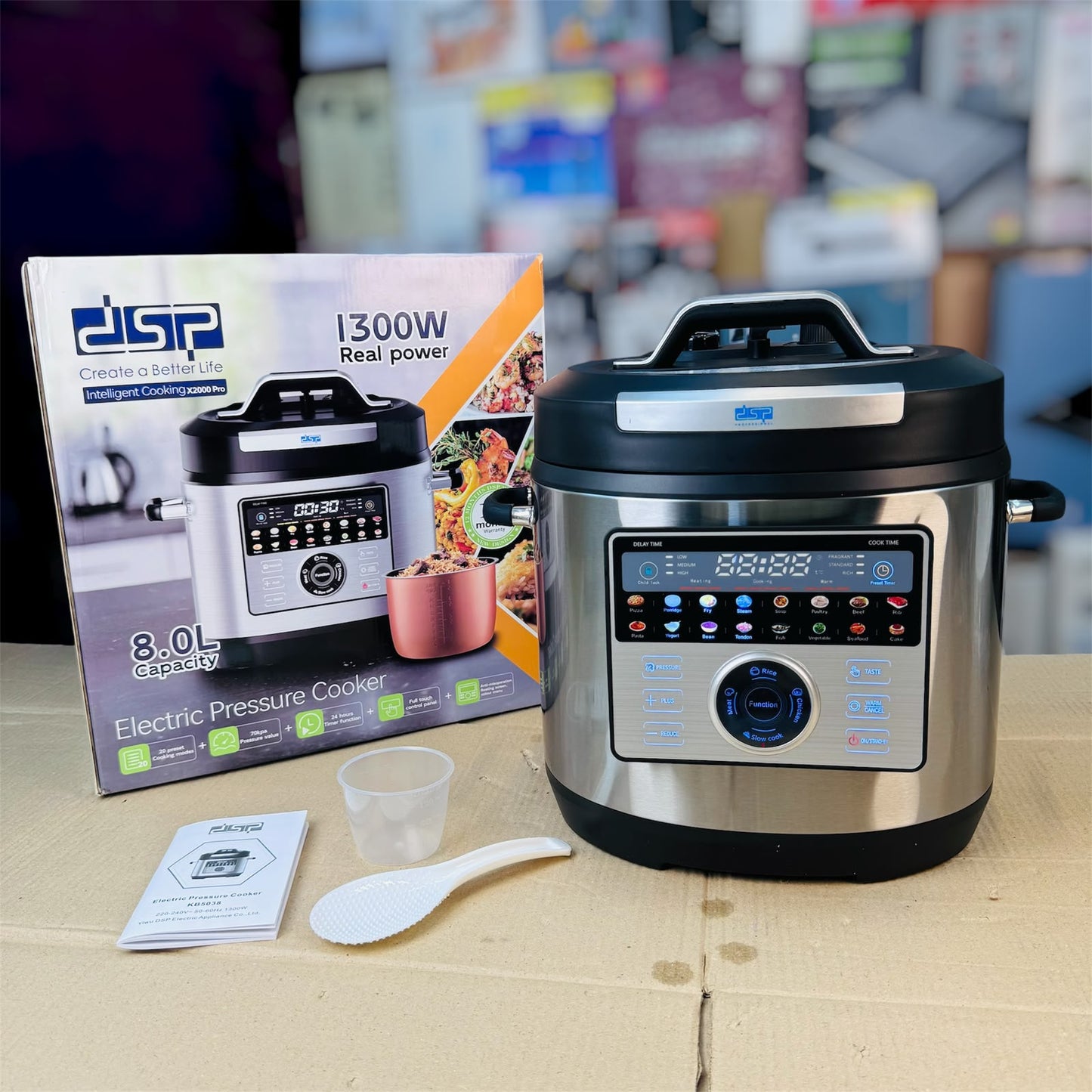 DSP 8L electric pressure cooker with digital control panel