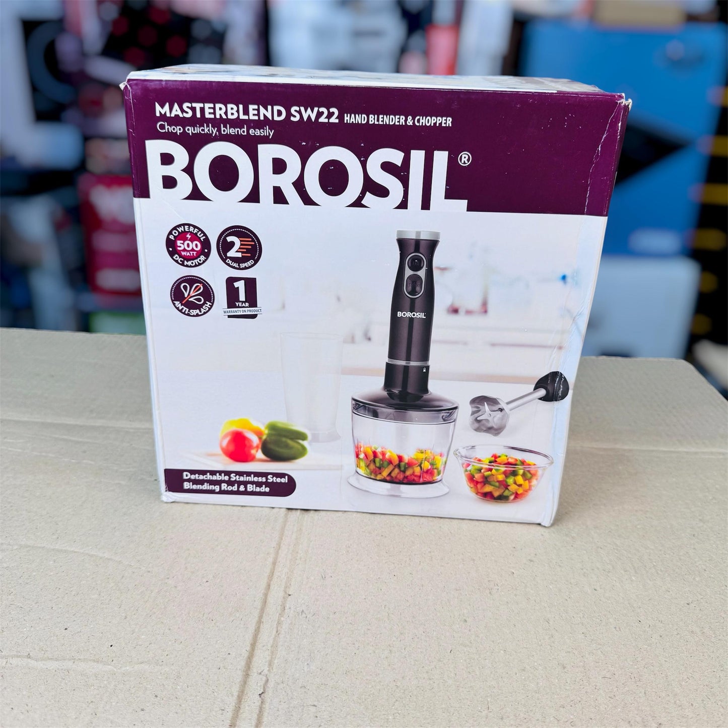 Borosil-Style 3-in-1 Hand Blender and Chopper set