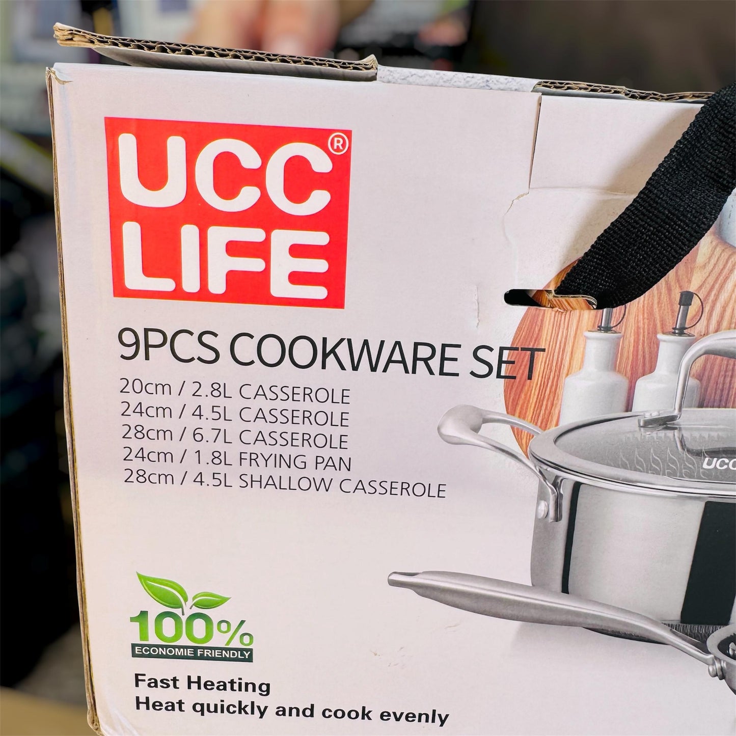 9 pcs cookware set tri-ply stainles steel