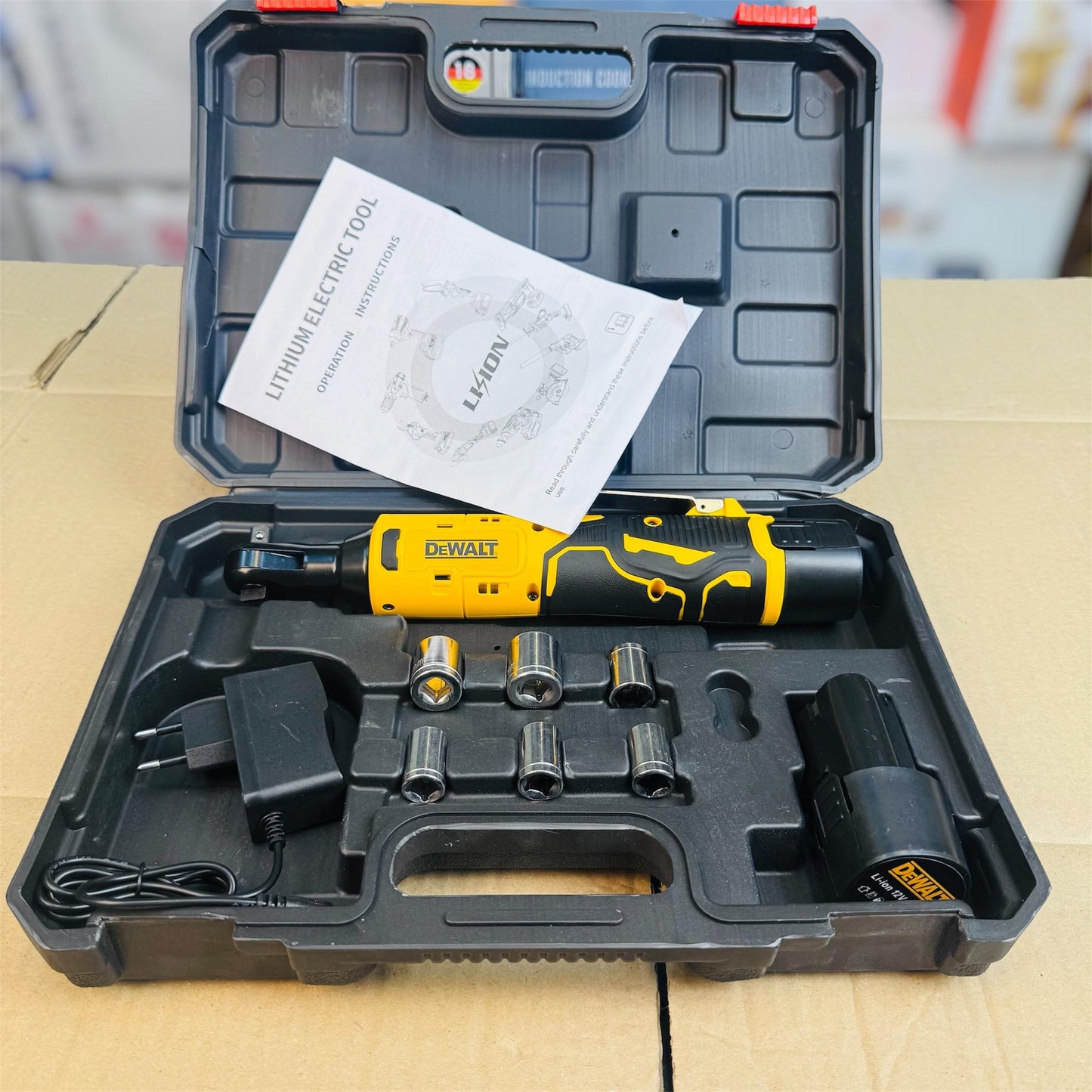 Dewalt-style wrench in use