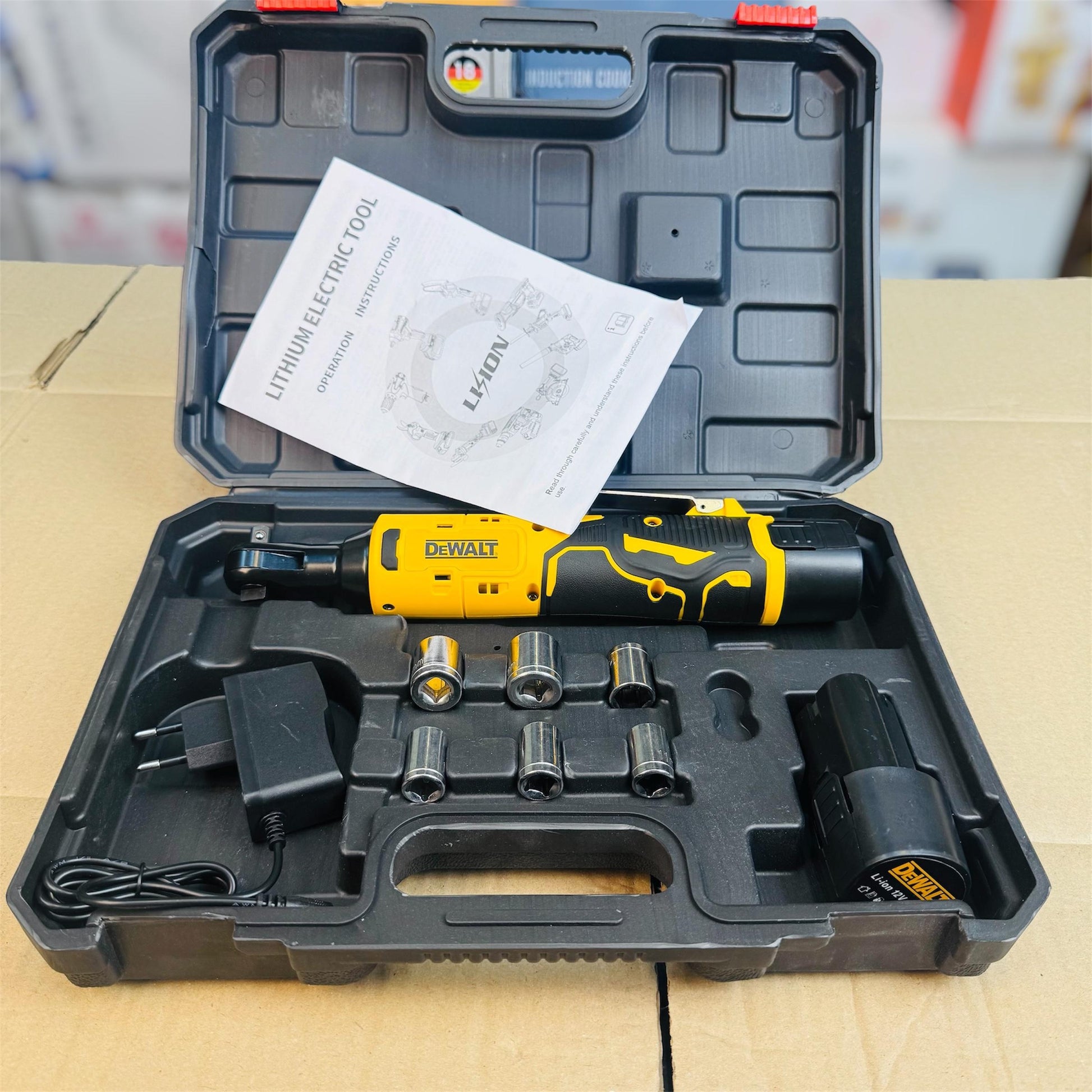 Dewalt-style wrench in use