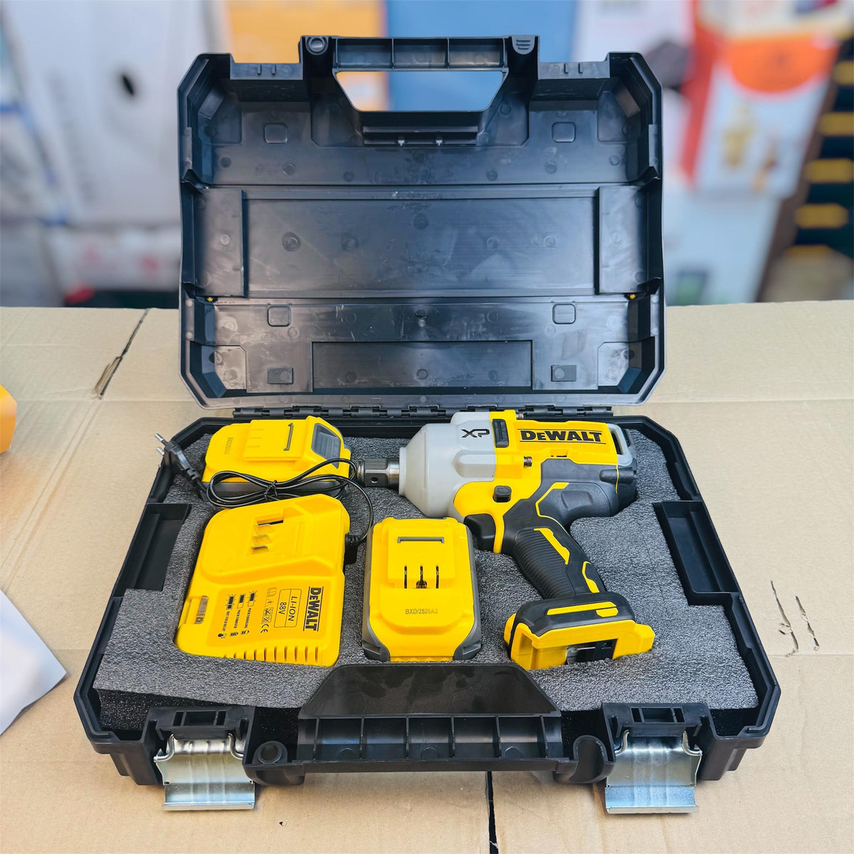 Dewalt-style wrench in use