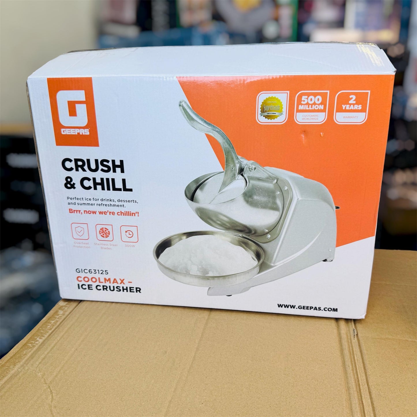Geepas GIC63125 Ice Crusher Machine – Electric Ice Crushing Appliance