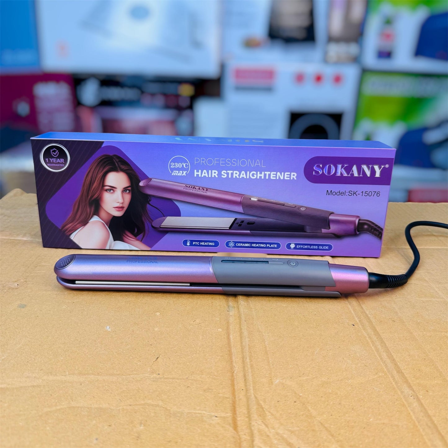 Sokany Hair Straightener SK-15076 – Ceramic Plate Styling Iron