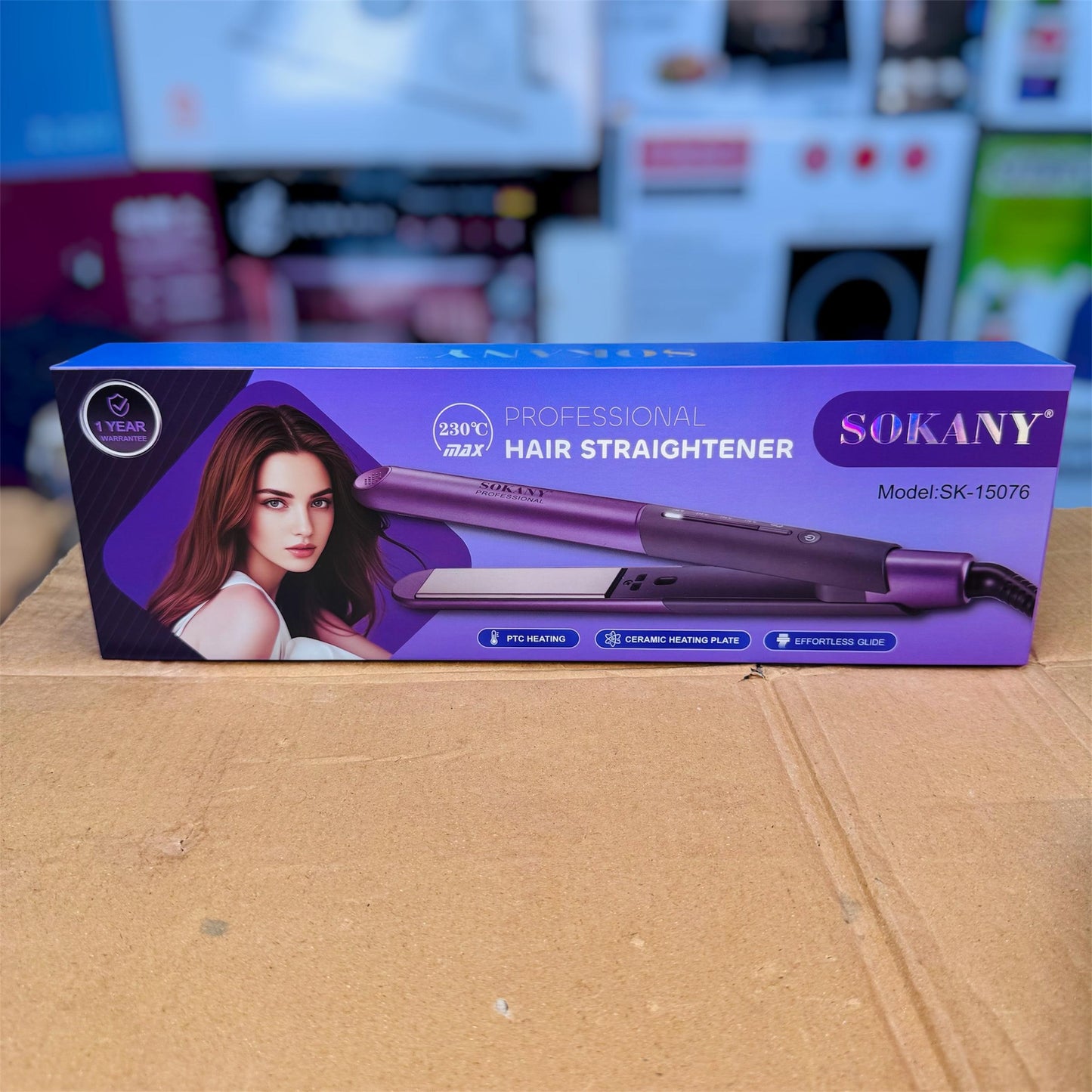 Sokany Hair Straightener SK-15076 – Ceramic Plate Styling Iron