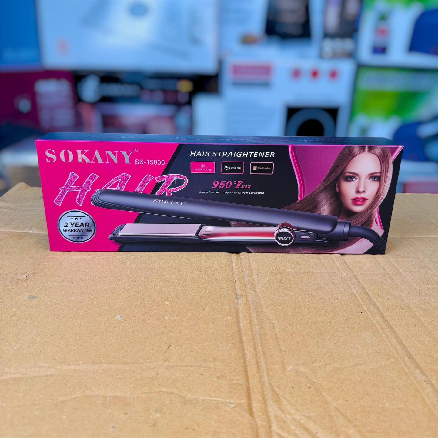 Sokany Hair Straightener SK-15036 – Ceramic Plate Styling Iron