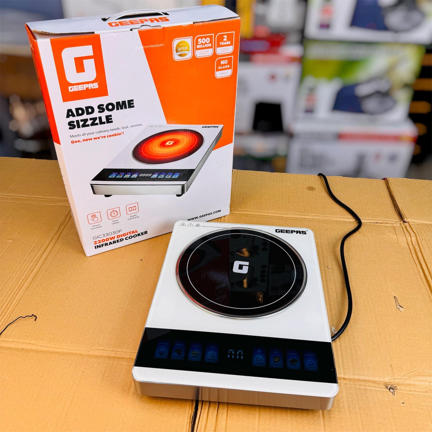 Geepas GIC33030P Digital Infrared Cooker – Single Burner with LED Display