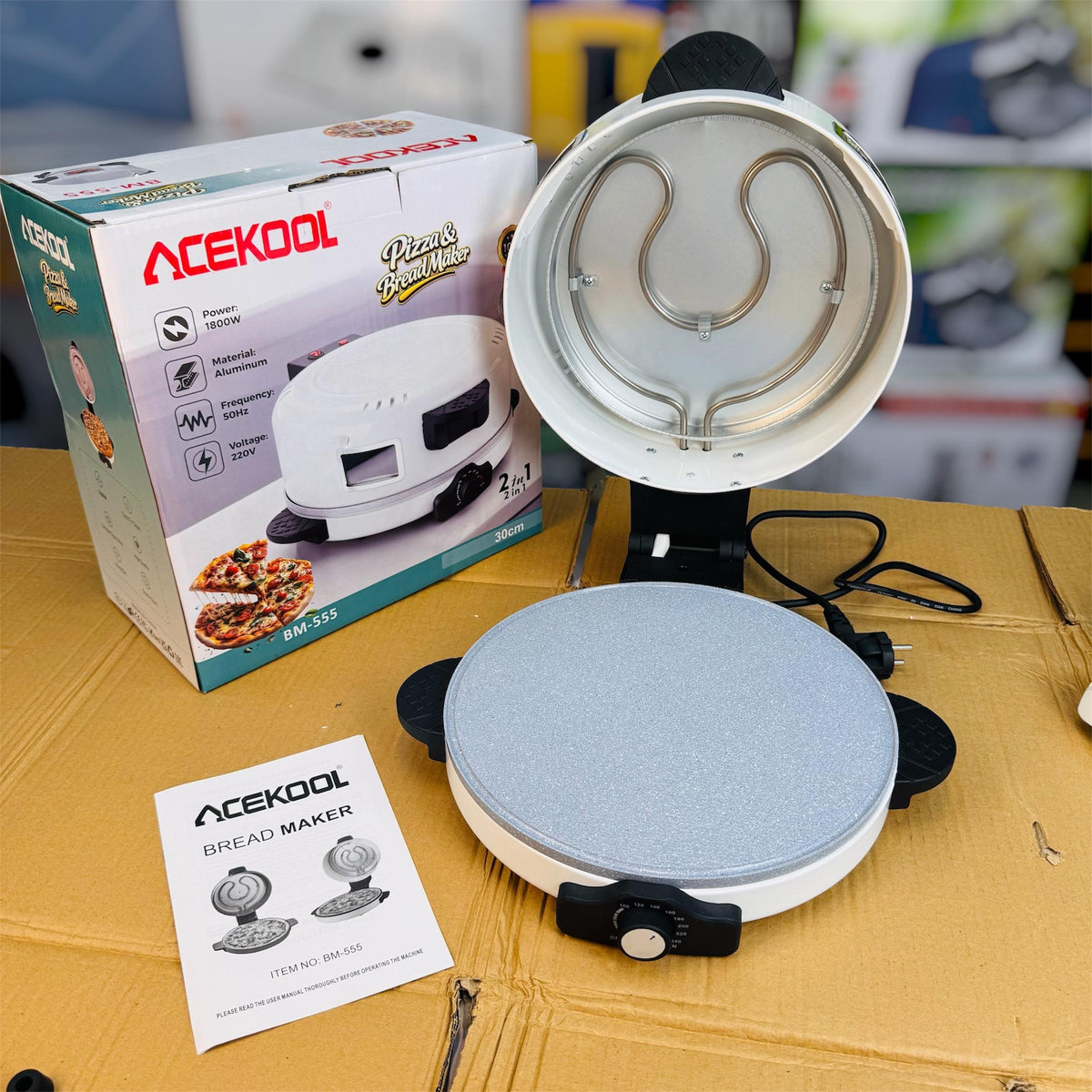 Acekool 2-in-1 Pizza & Roti Maker – Electric Multi-Function Cooker